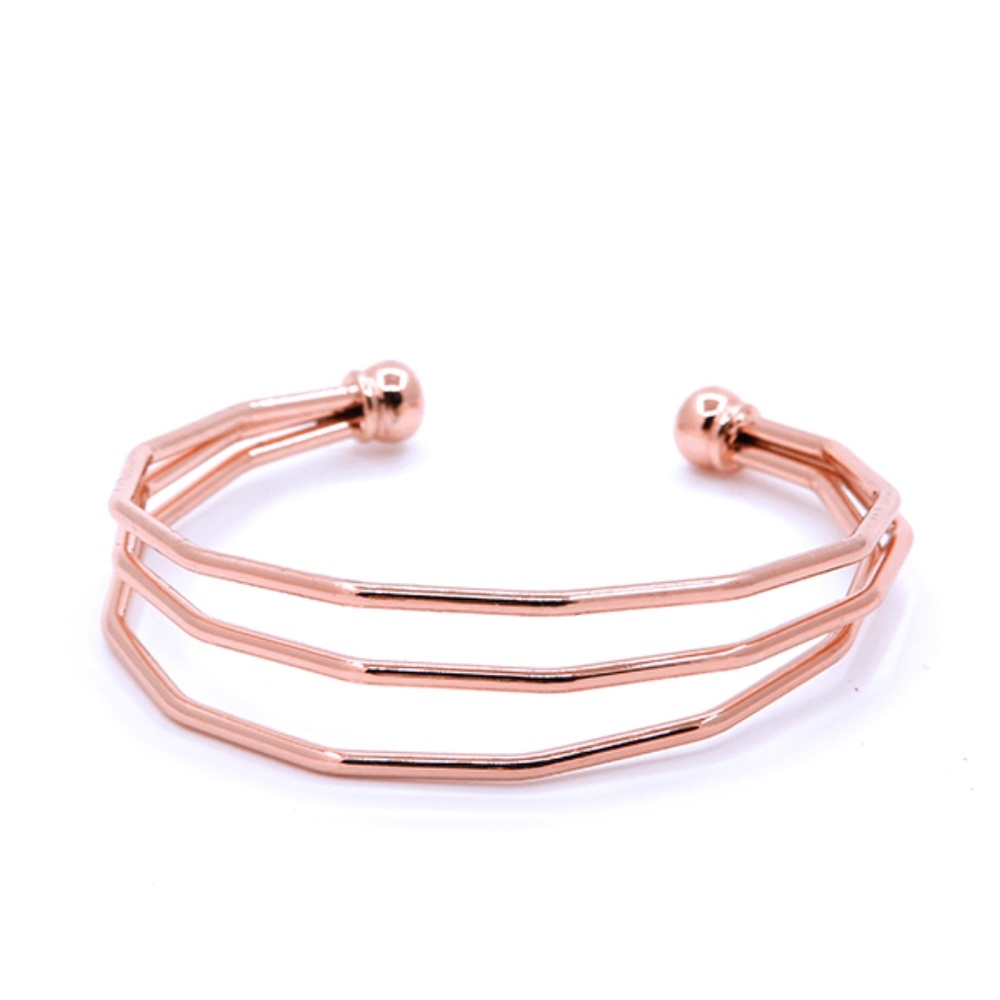 3 Band Curve Rose Gold Cuff